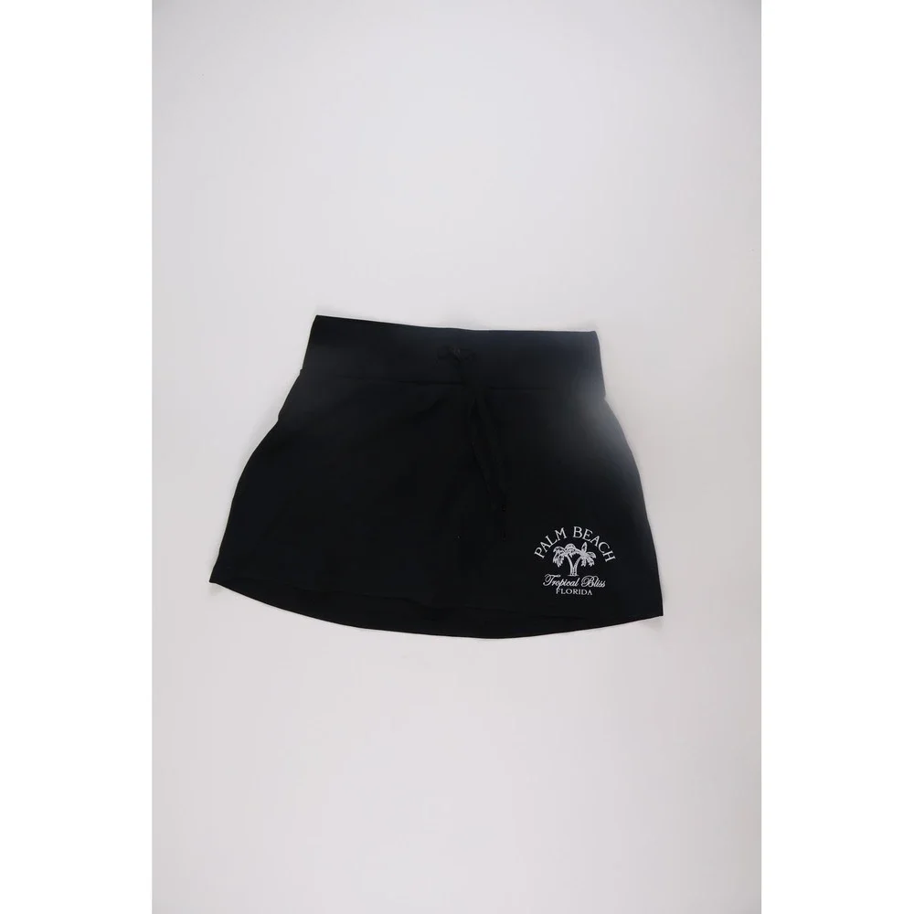 Ocean Drive Womens Skort Palm Beach Florida Black Graphic Size L Excellent